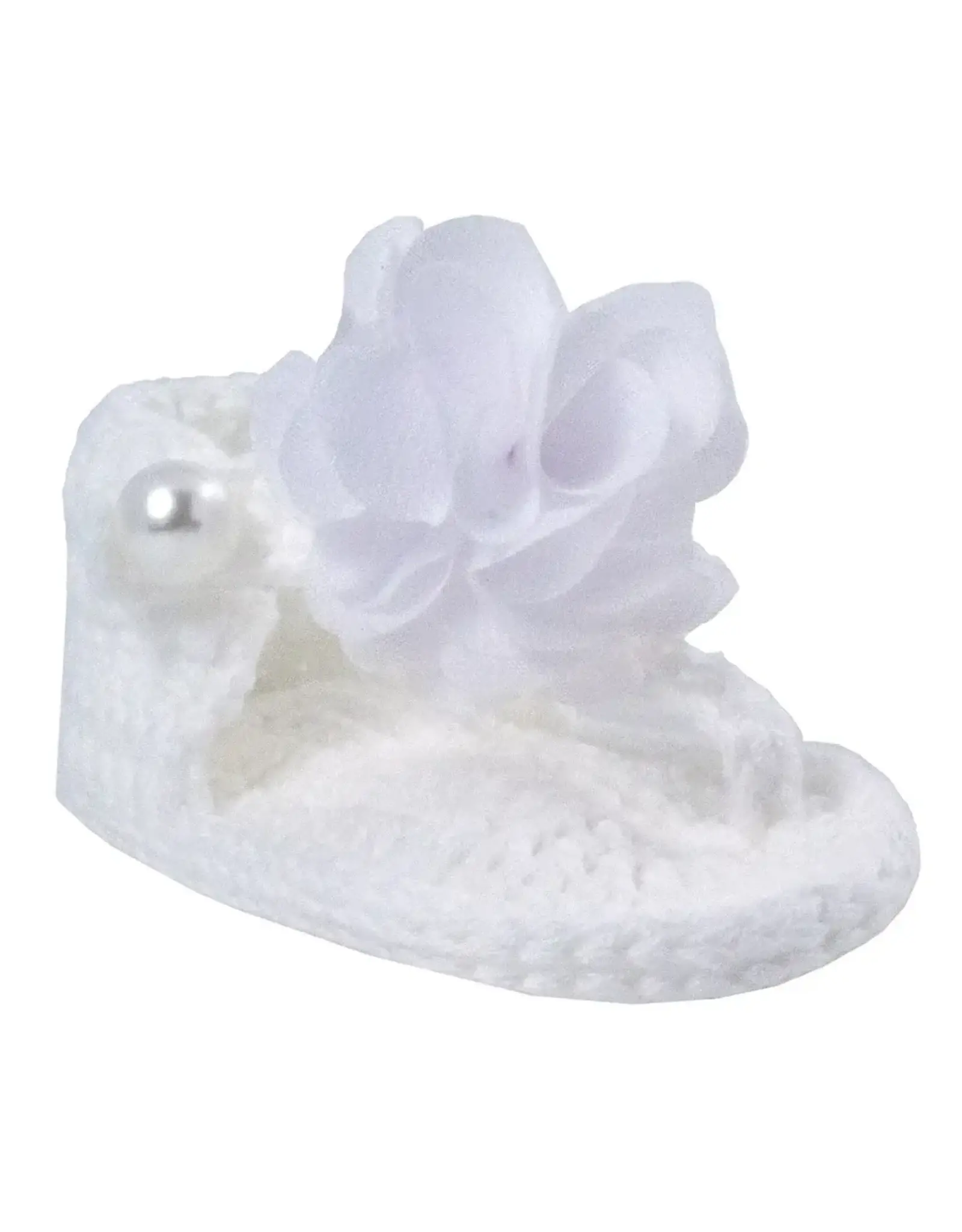 Baby Deer - Anna White Crochet Thong Sandals: Newborn