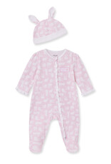 Little Me Little Me- Pink Bunny Footie & Hat