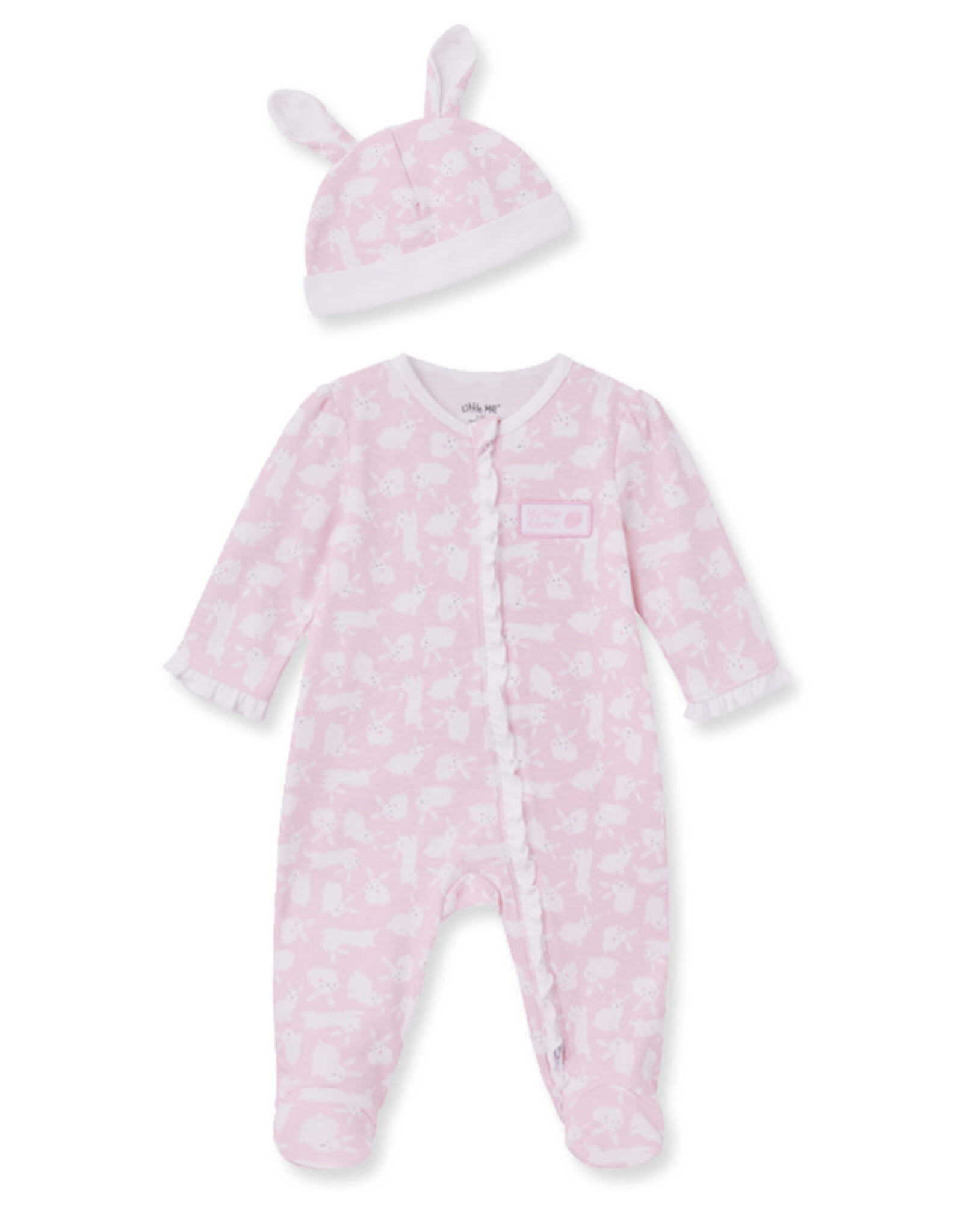 Little Me Little Me- Pink Bunny Footie & Hat