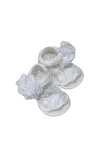 Baby Deer - Brittany White Crochet Sandals: Newborn