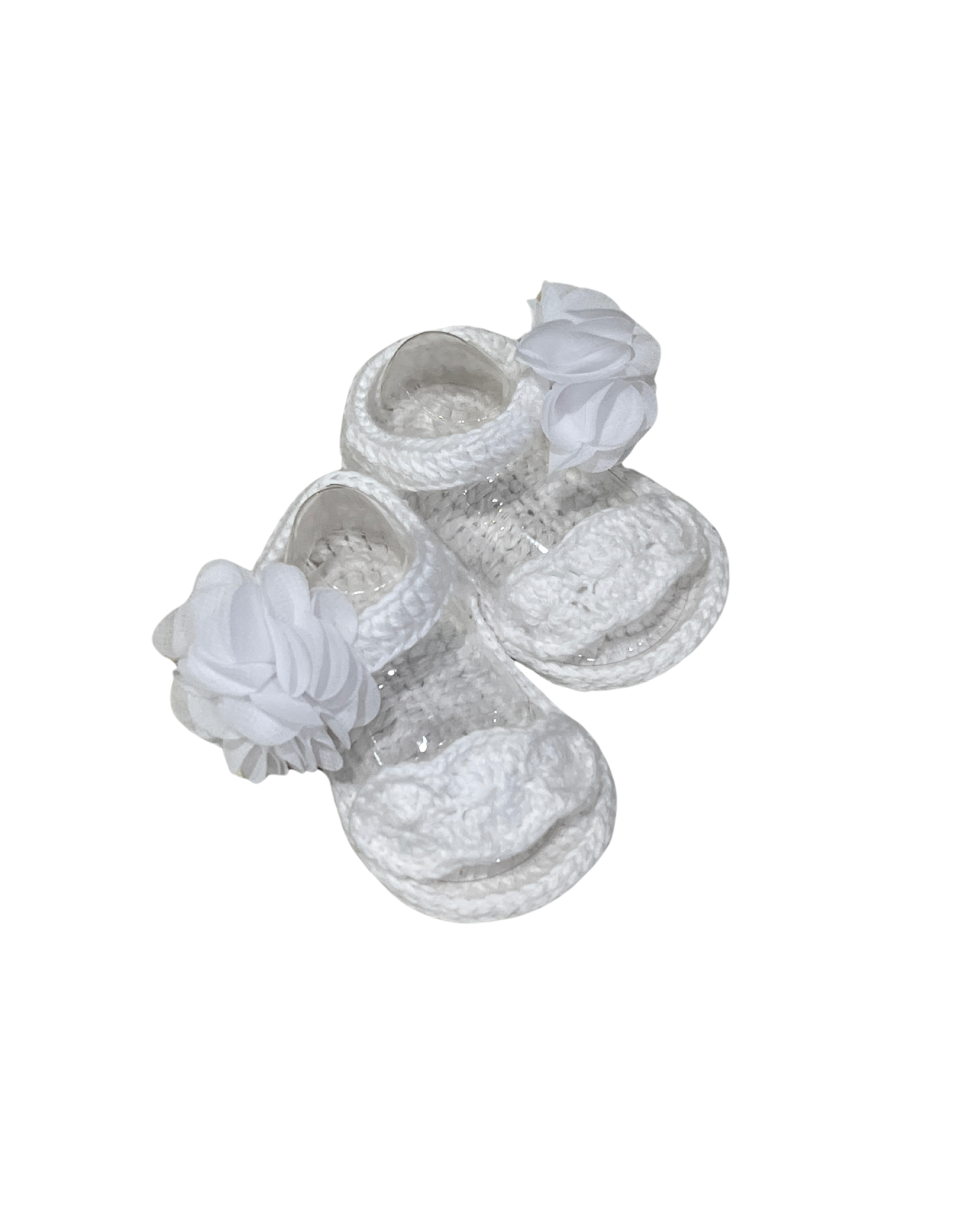 Baby Deer - Brittany White Crochet Sandals: Newborn