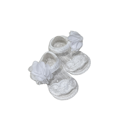 Baby Deer - Brittany White Crochet Sandals: Newborn