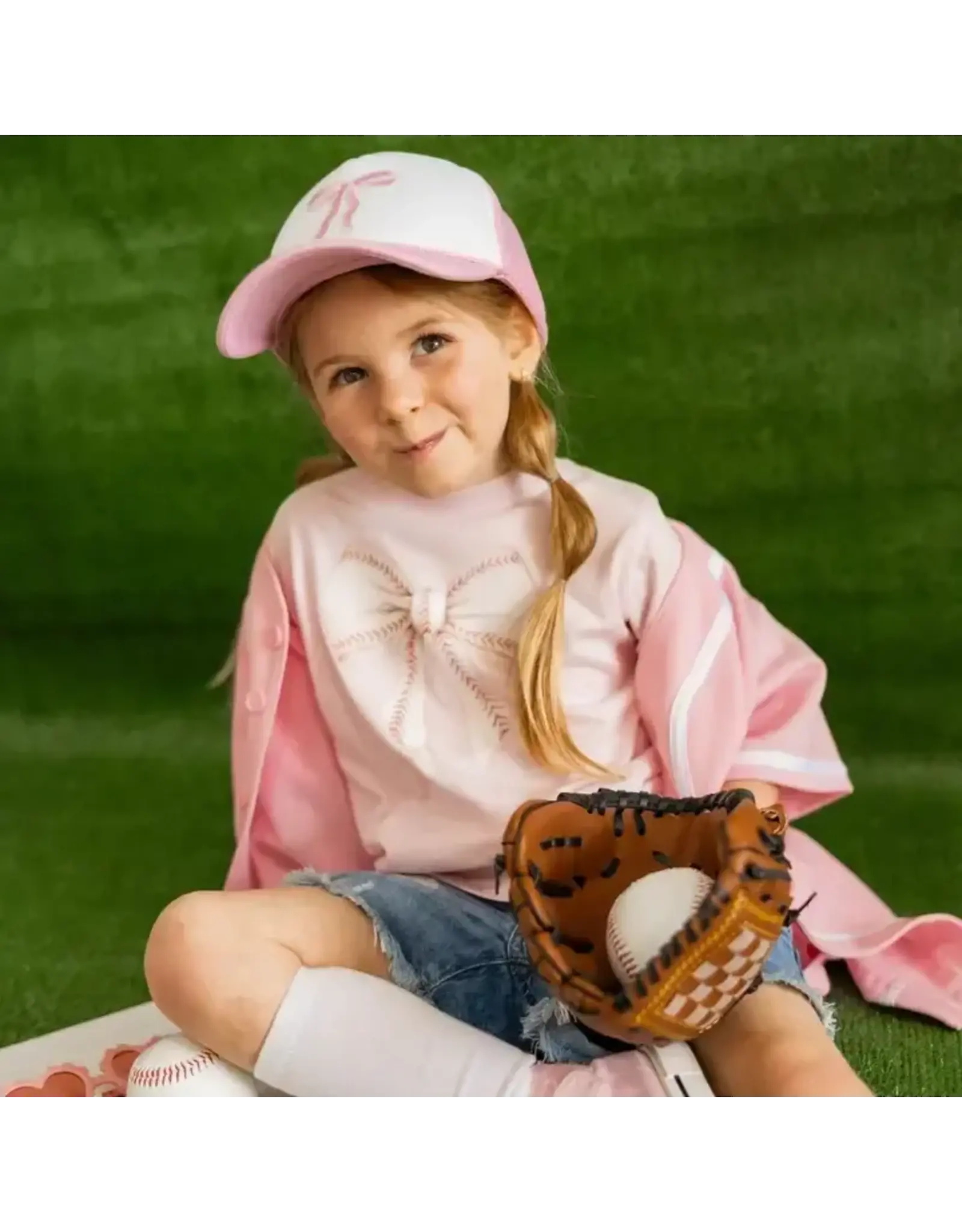 Sweet Wink- Baseball Bow S/S Shirt Ballet