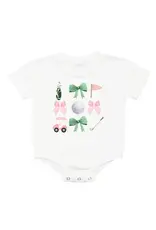Sweet Wink- Coquette Golf S/S Romper White