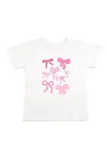 Sweet Wink- Coquette Bow Doodle S/S Shirt - White