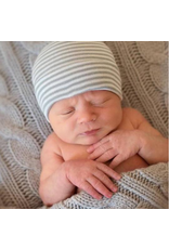 ILYBEAN Ilybean- Gray & White Striped Nursery Beanie