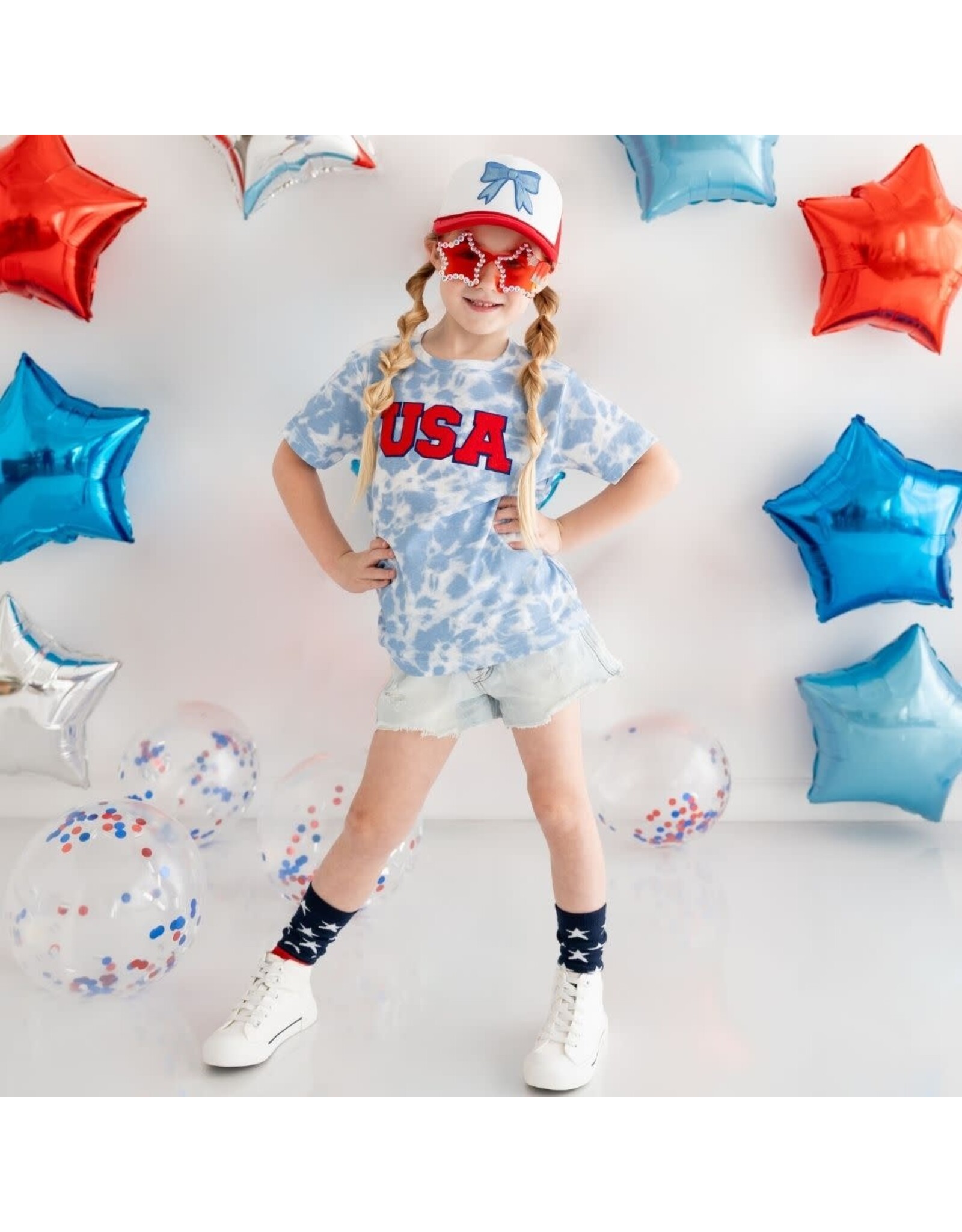 Sweet Wink- USA Patch S/S Shirt Sky Tie Dye