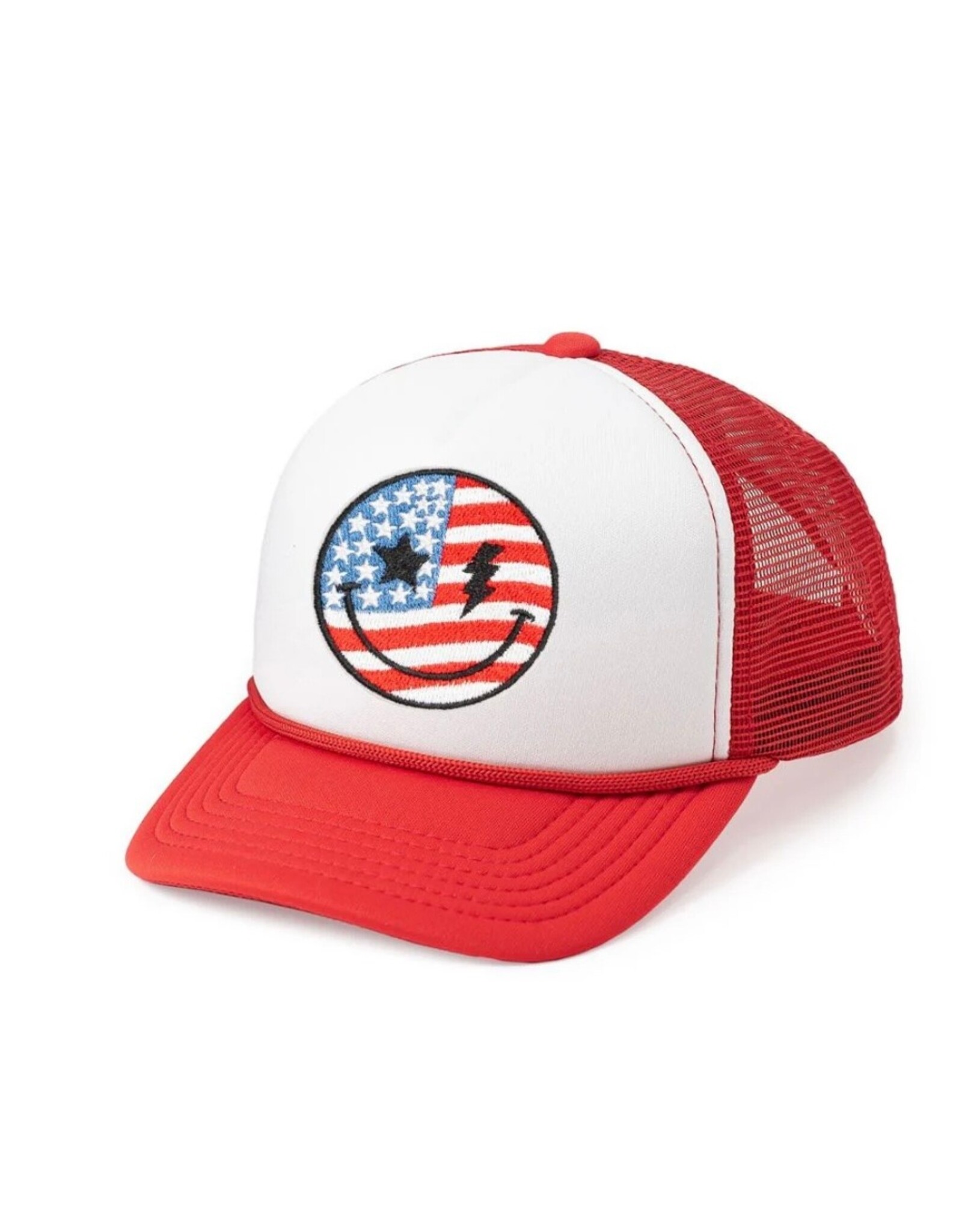 Sweet Wink- Patriotic Smiley Patch Trucker Hat