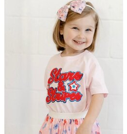 Sweet Wink- Stars & Stripes Patch Ballet Pink S/S TShirt