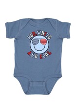Sweet Wink- Red, White & Cool Patriotic Smiley Bodsyuit