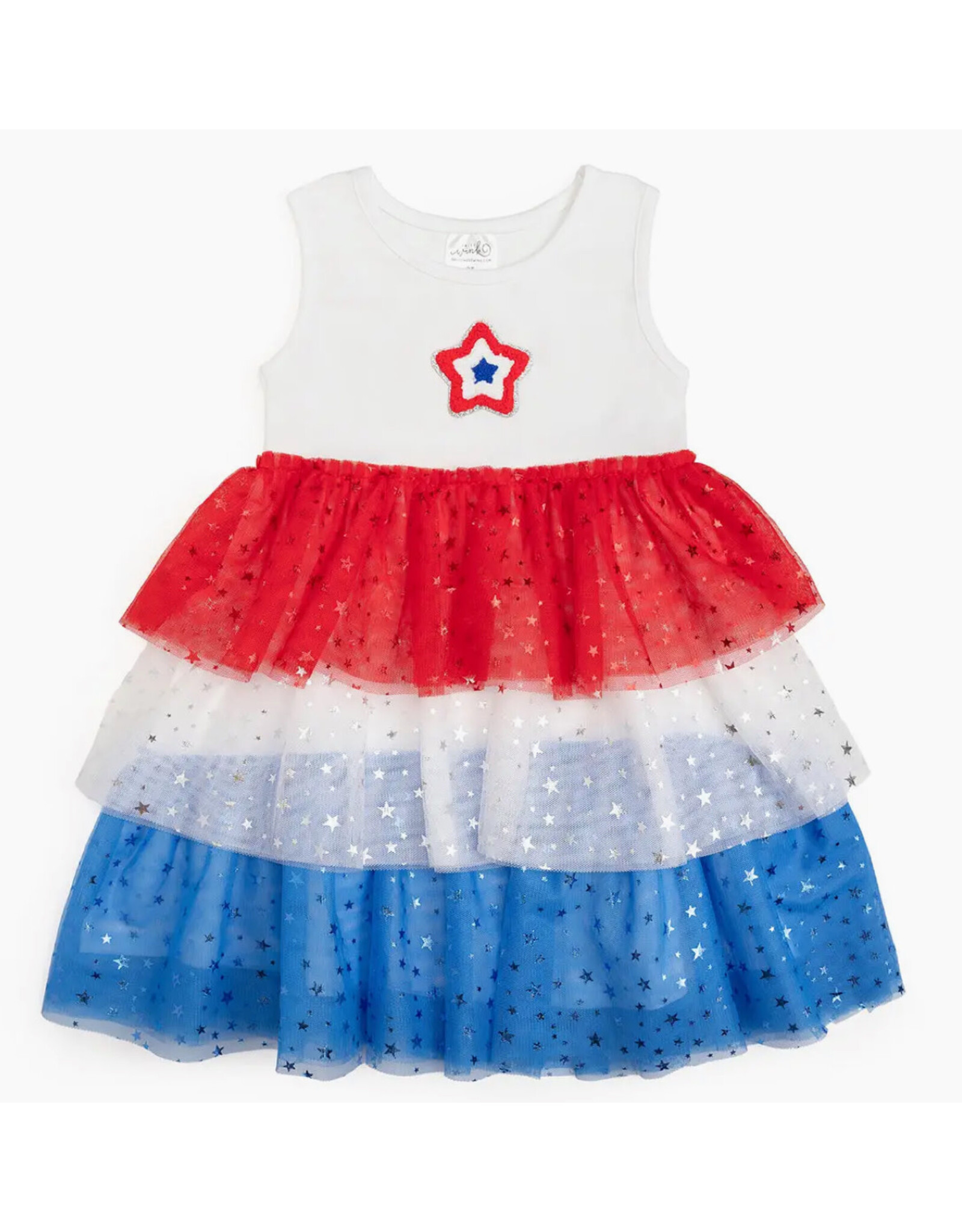 Sweet Wink- Patriotic Star Patch Tank Tutu Dress
