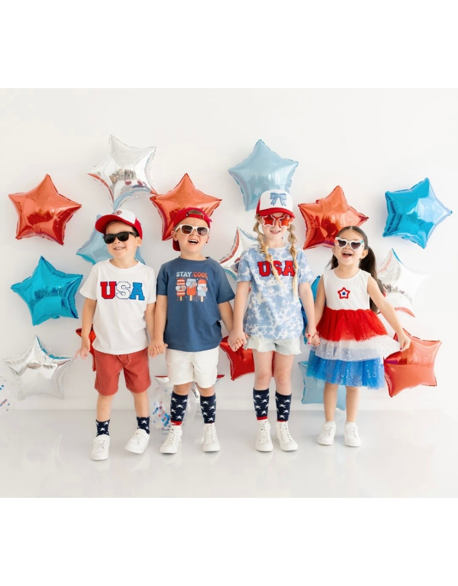 Sweet Wink- Patriotic Star Patch Tank Tutu Dress
