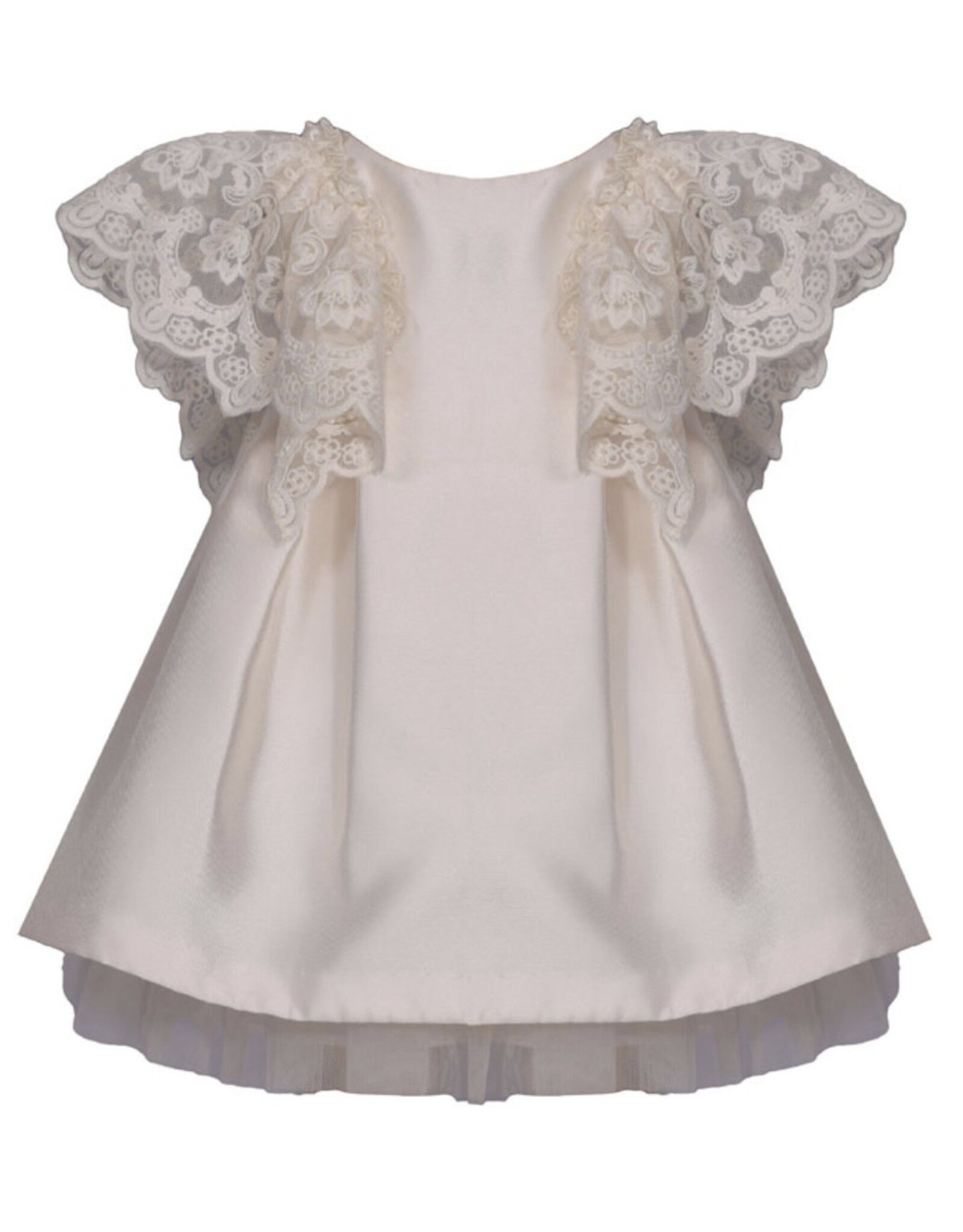 Bonnie  Jean Bonnie Jean- Ivory Mikado Lace Flare Dress