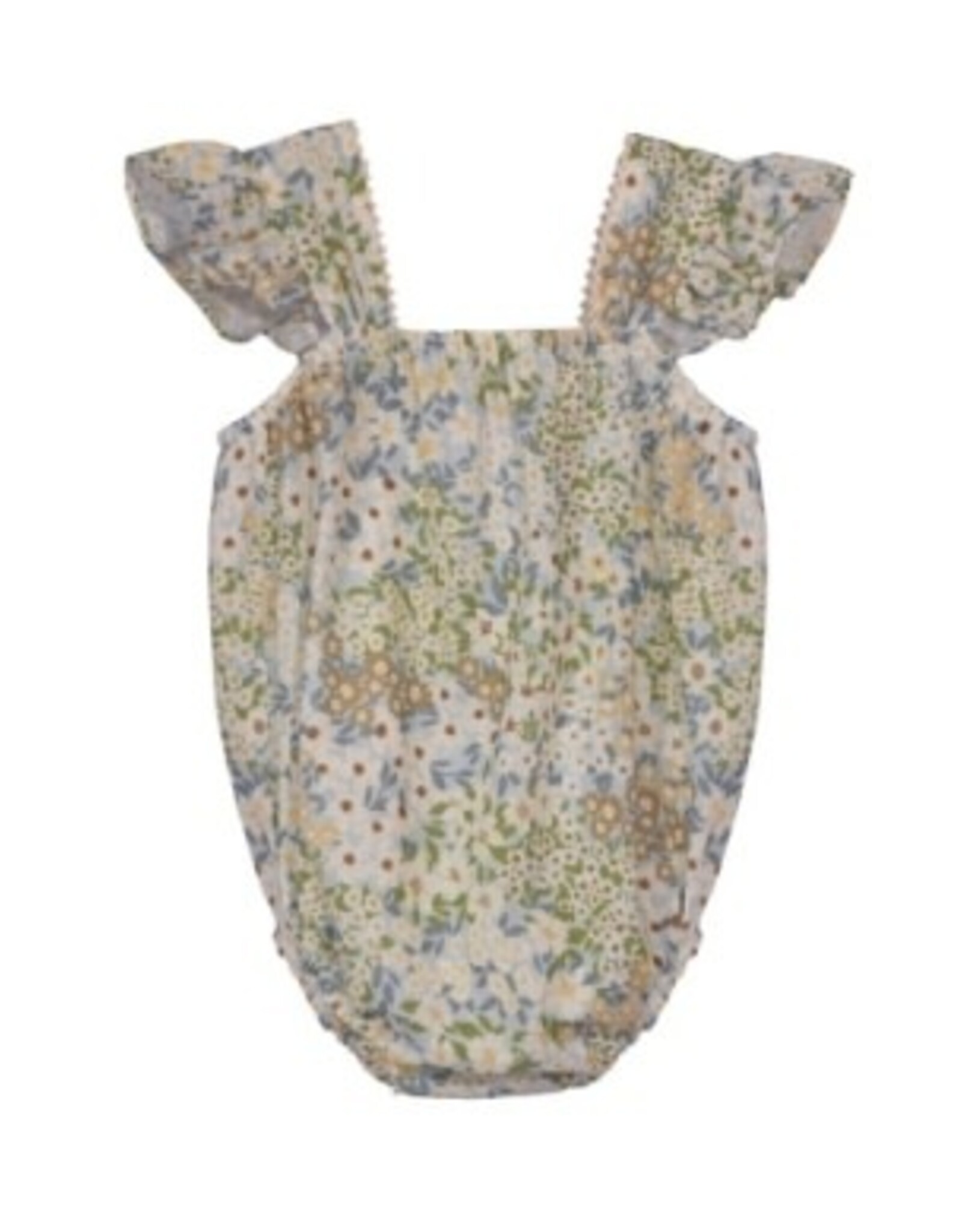 Bonnie  Jean Bonnie Jean- Green Floral Ruffle Bubble