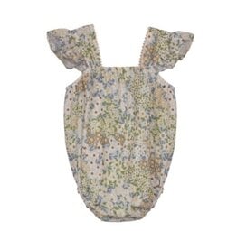 Bonnie  Jean Bonnie Jean- Green Floral Ruffle Bubble