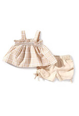 Bonnie  Jean Bonnie Jean- Natural Check Short Set