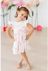 Mila & Rose Mila & Rose- Over the Rainbow Flutter Sleeve Twirl Dress
