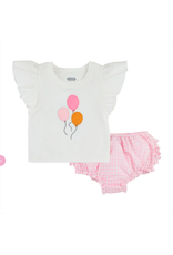 Mudpie Mud Pie- Birthday Balloon Pinafore Set 12-18M