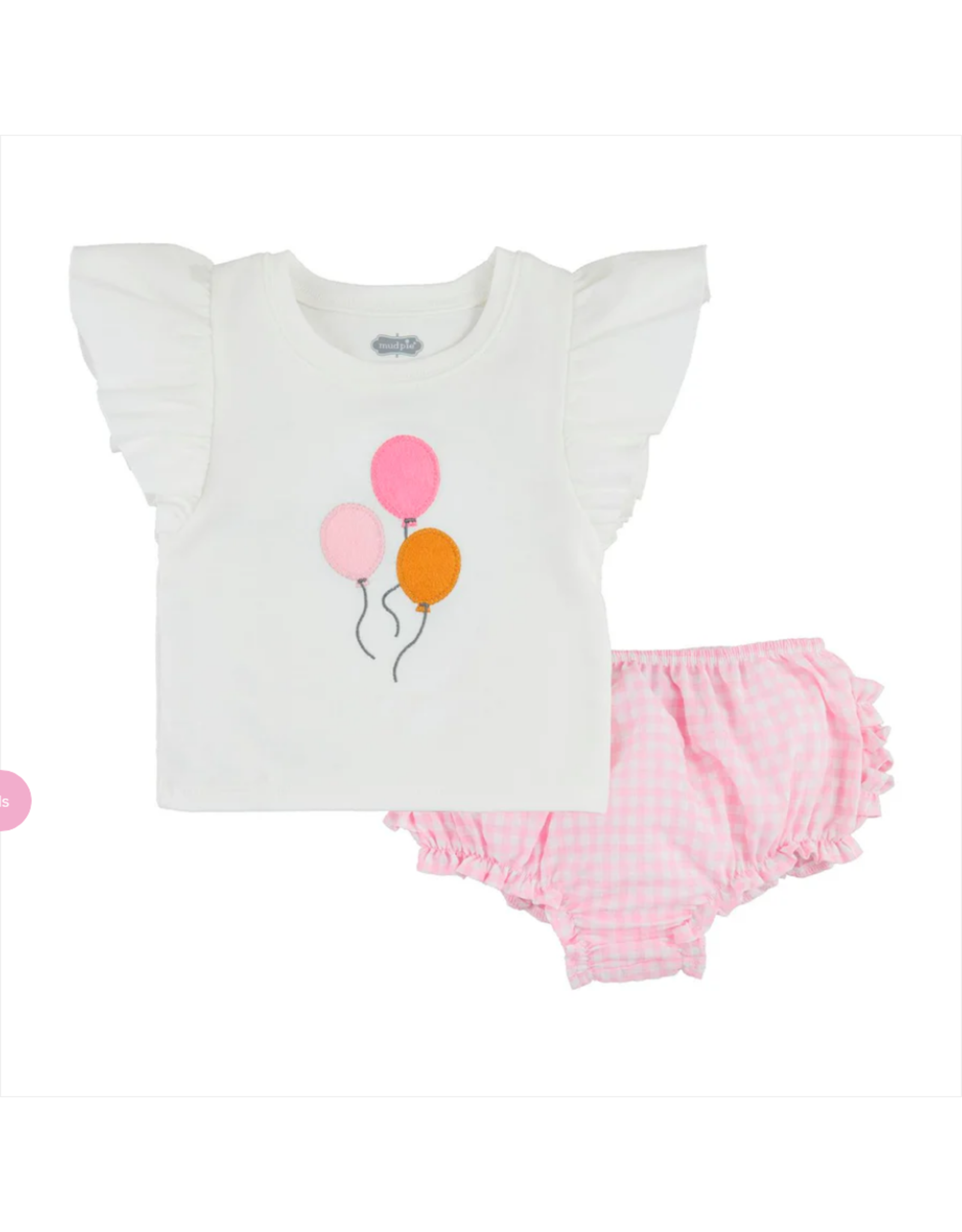 Mudpie Mud Pie- Birthday Balloon Pinafore Set 12-18M