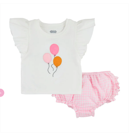 Mudpie Mud Pie- Birthday Balloon Pinafore Set 12-18M