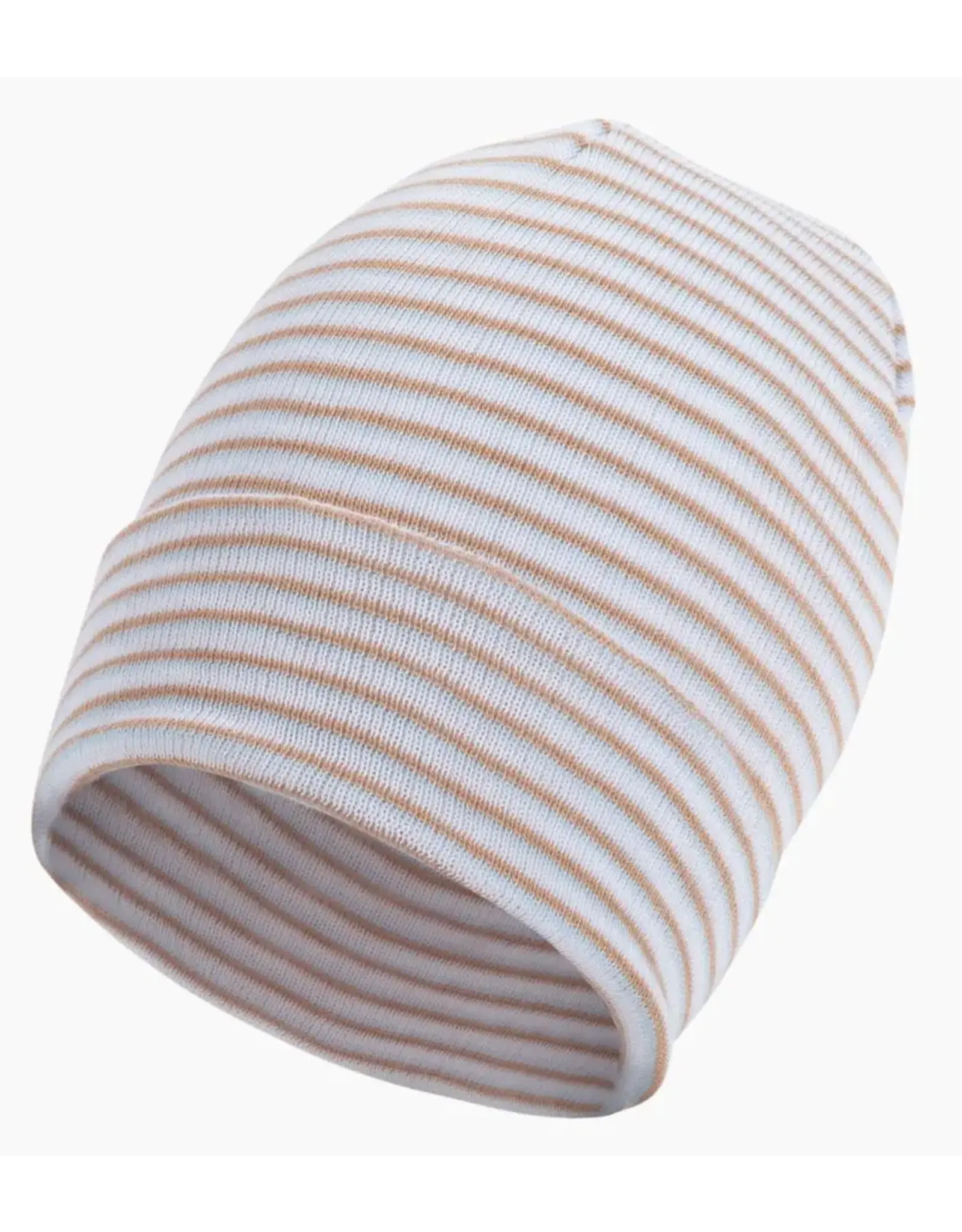 ILYBEAN Ilybean- Blue, Tan & White Stripe Nursery Beanie
