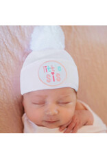 ILYBEAN Ilybean- White Little Sis w/ White Pom Nursery Beanie