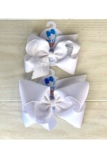 Wee Ones - Cross White Moonstitch Bow