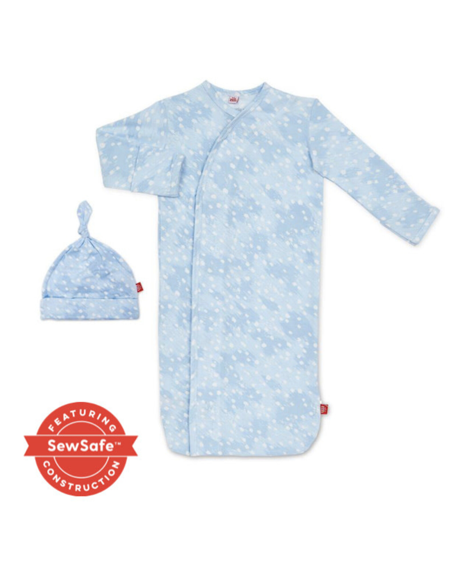 Magnetic Me Magnetic Me- Blue Doeskin Modal Magnetic Gown & Hat Set NB-3M