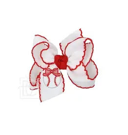Beyond Creations Beyond Creations- Baseball Crochet Edge 5.5" Knot Bow