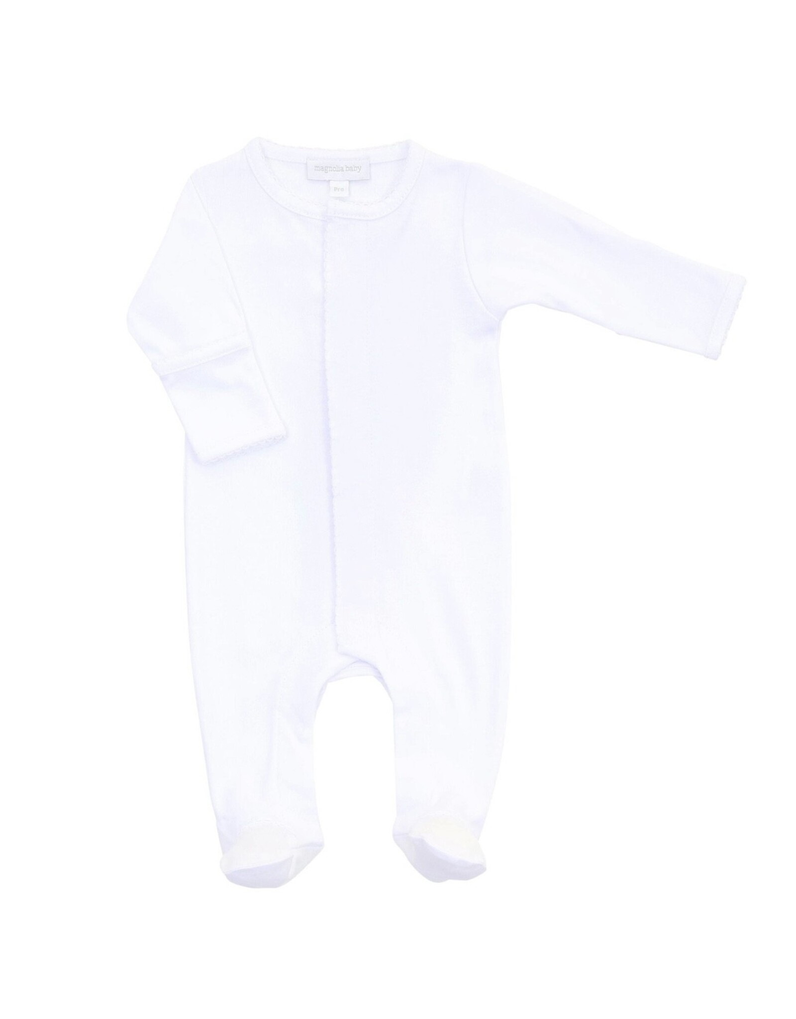 Magnolia Baby Magnolia Baby- Essentials White Trim Footie