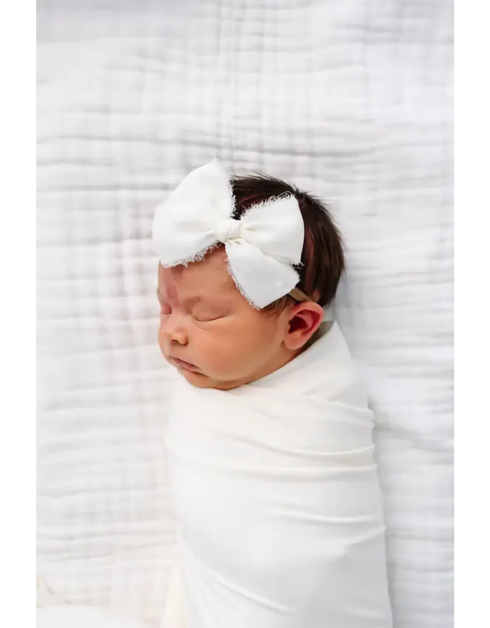 Lou Lou & Company Lou Lou- Chiffon Bow Headband: Dove White