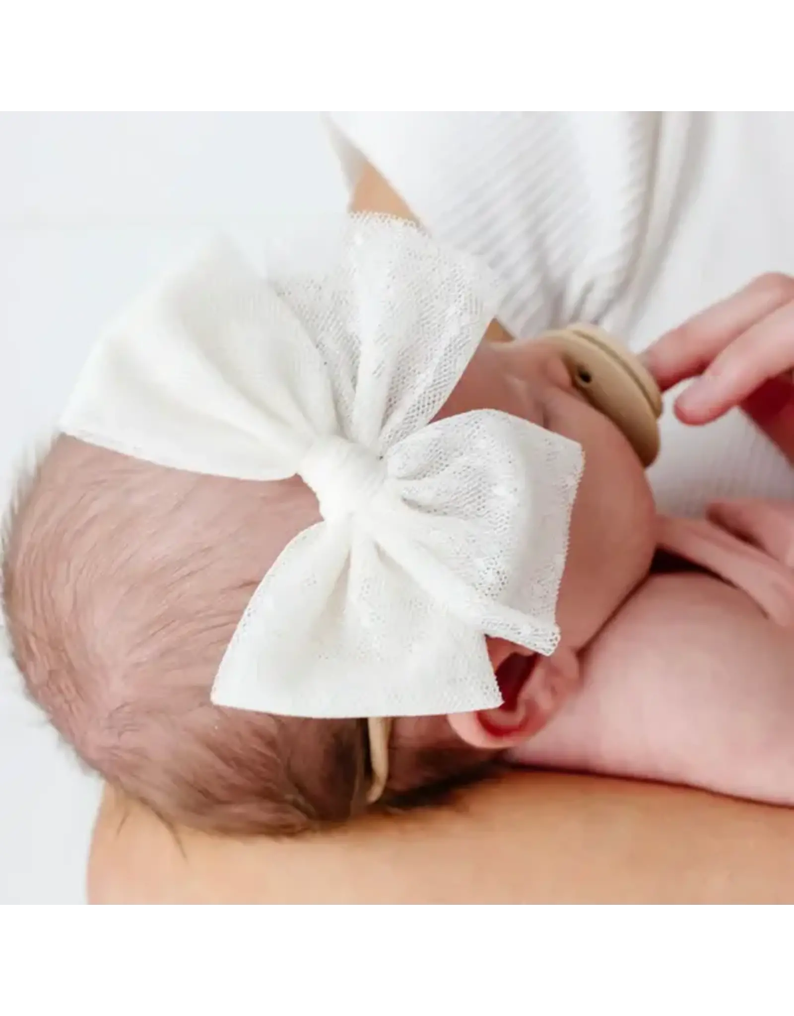 Lou Lou & Company Lou Lou - Tulle Bow Headband: Ivory Dot