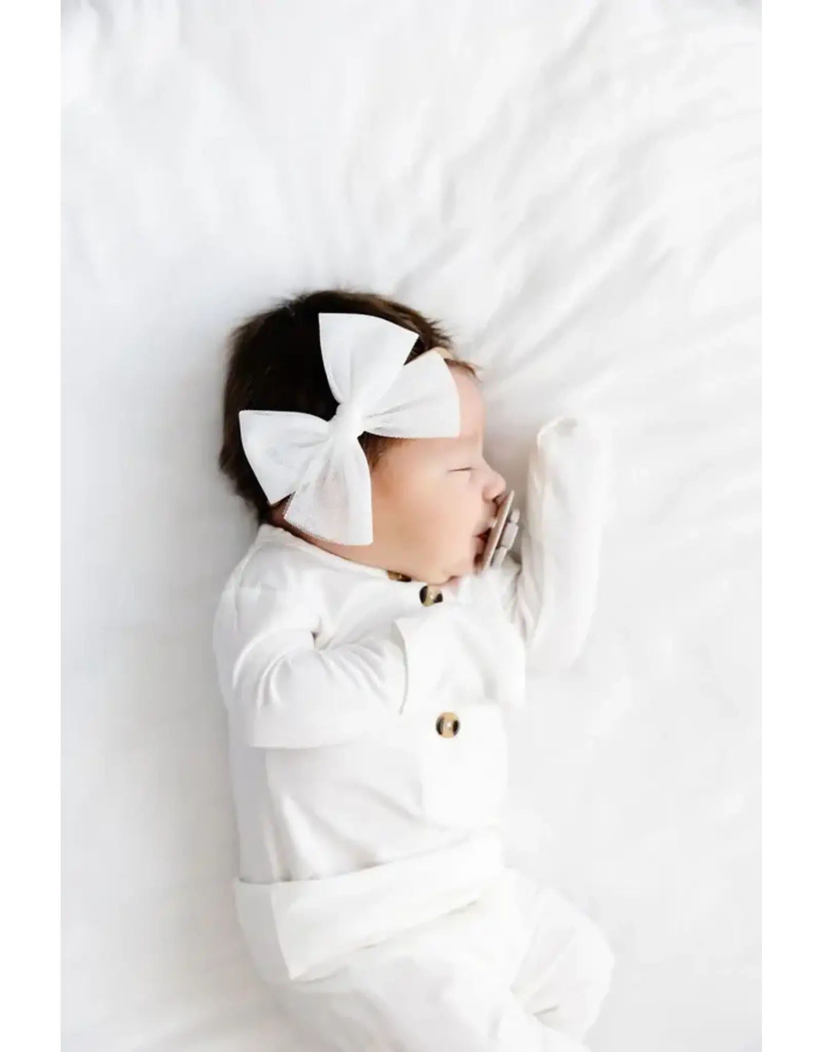Lou Lou & Company Lou Lou - Tulle Bow Headband: White