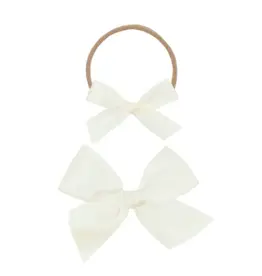 Lou Lou & Company Lou Lou - Satin Bow Headband: Cream
