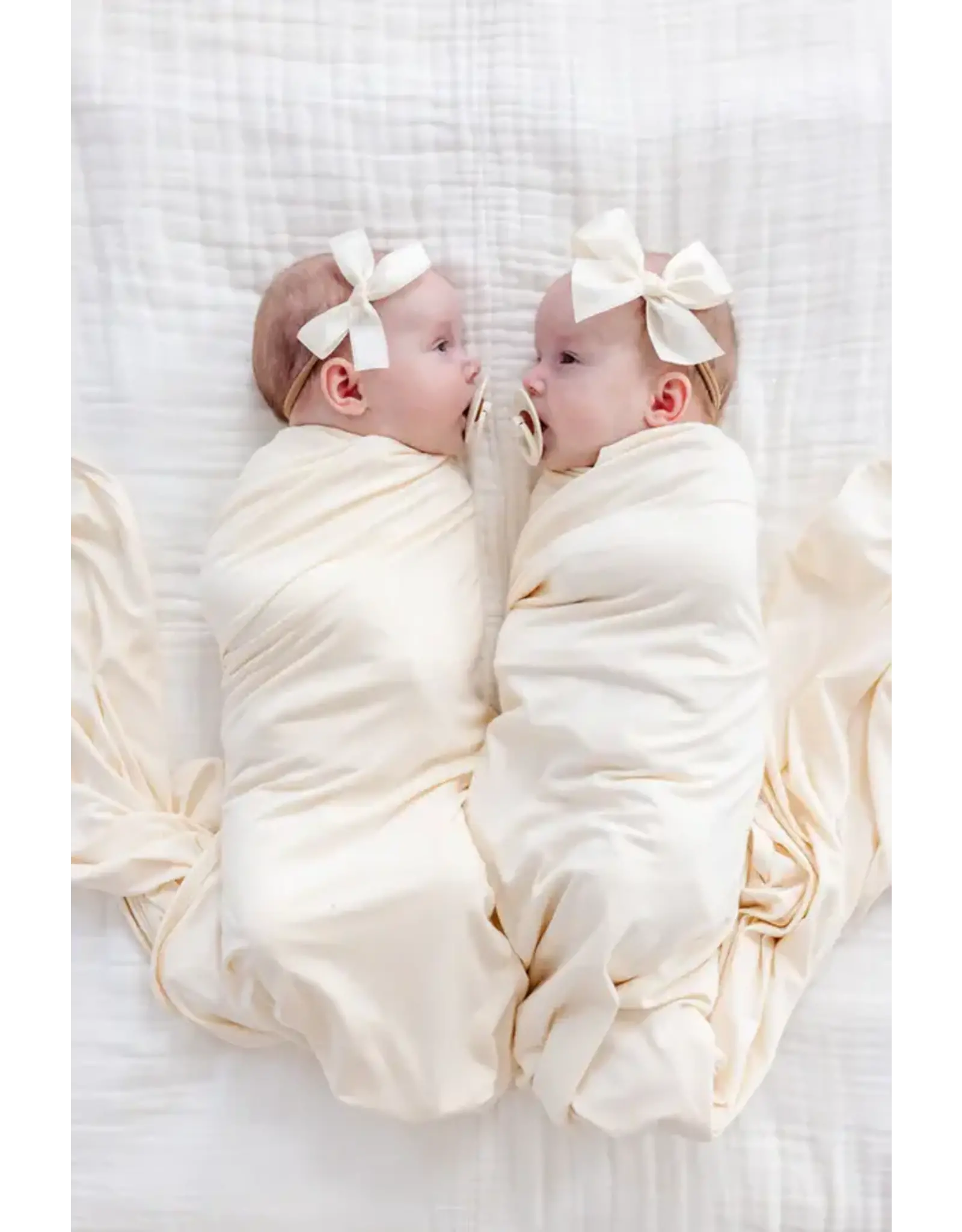 Lou Lou & Company Lou Lou - Satin Bow Headband: Cream