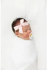 Lou Lou & Company Lou Lou- Baby Pink Satin Bow on Nylon Headband: Small