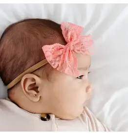 Lou Lou & Company Lou Lou- Watermelon Lace Bow on Nylon Headband