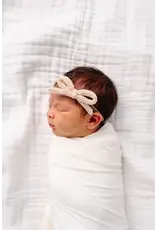 Lou Lou & Company Lou Lou- Crochet Bow on Nylon Headband: Oat