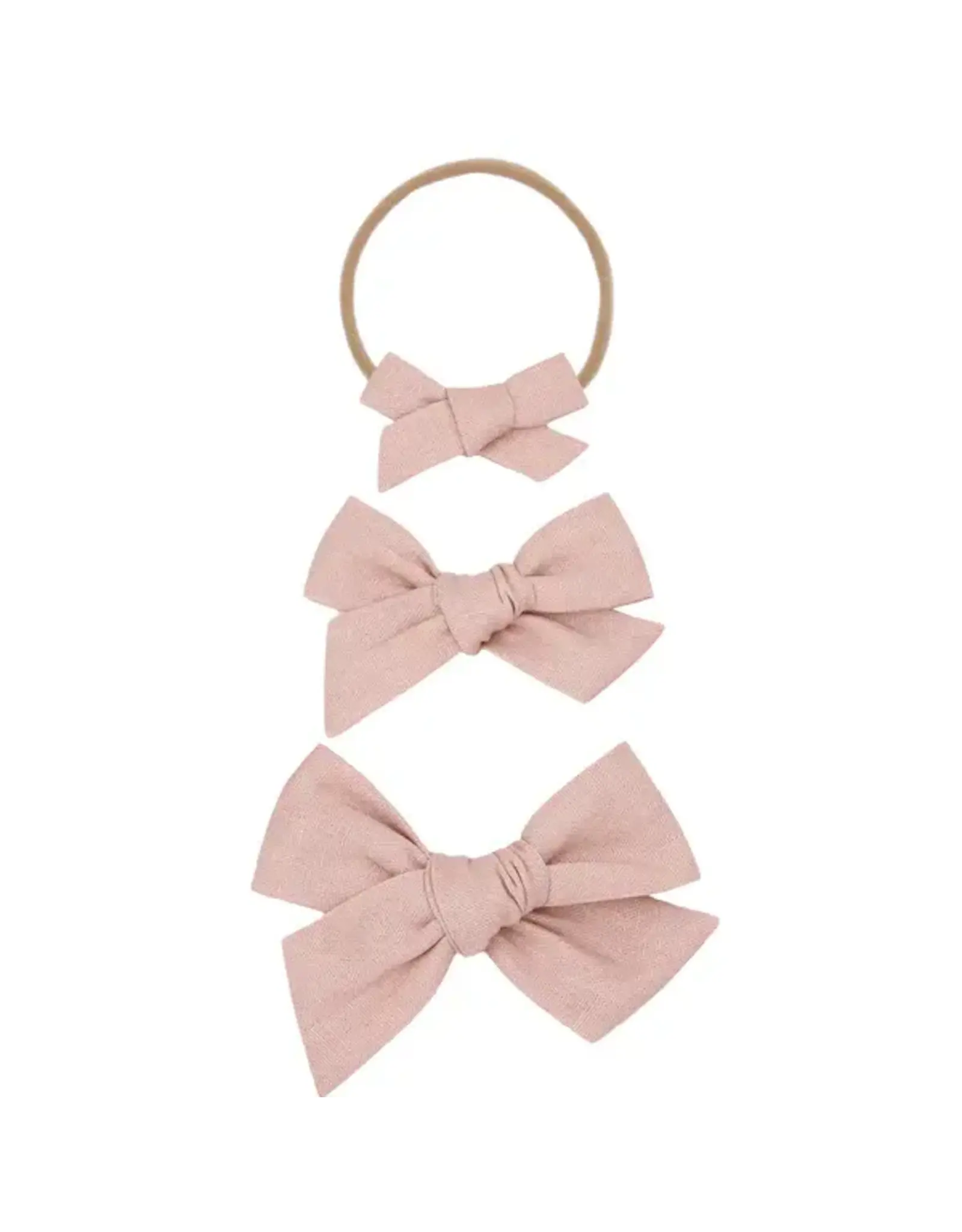 Lou Lou & Company Lou Lou - Linen Bow Headband: Rose