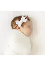 Lou Lou & Company Lou Lou - Linen Bow Headband: White