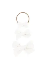 Lou Lou & Company Lou Lou - Linen Bow Headband: White