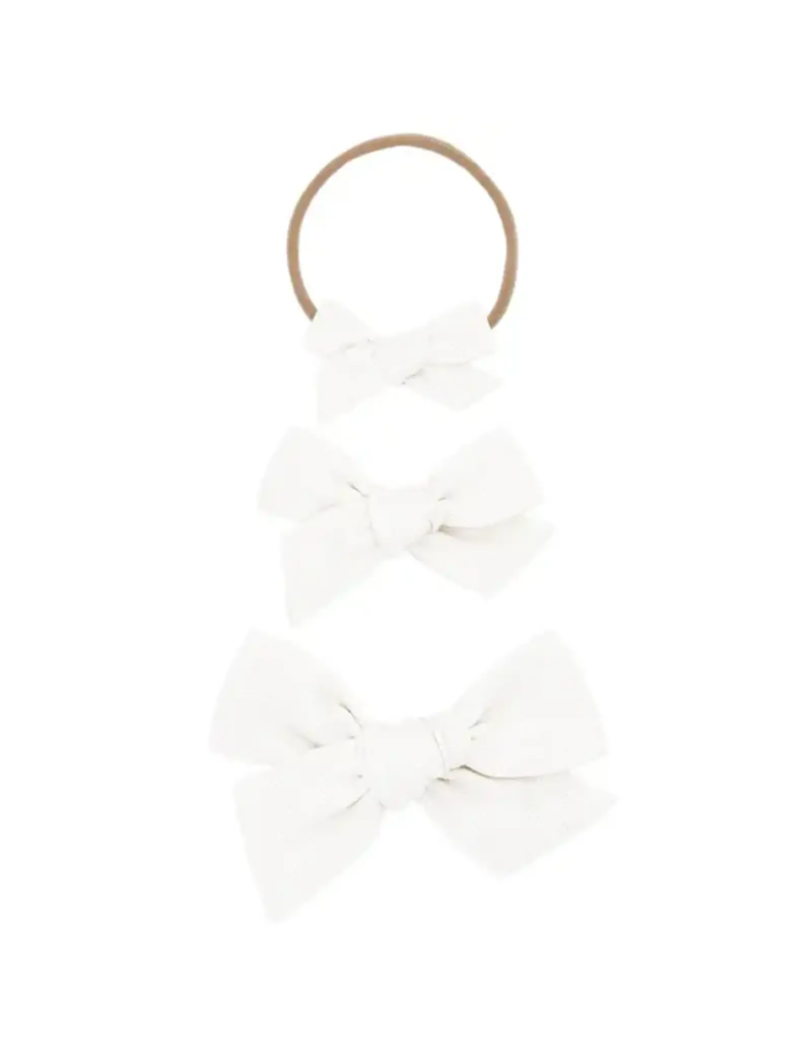 Lou Lou & Company Lou Lou - Linen Bow Headband: White