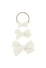 Lou Lou & Company Lou Lou - Linen Bow Headband: Ivory