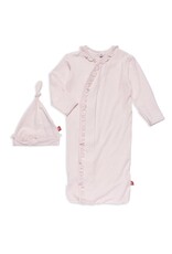 Magnetic Me Magnetic Me- Pink Pin Dot Modal Gown & Hat NB-3M Set