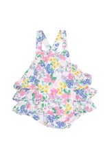 Angel Dear Angel Dear- Emma Floral Ruffle Sunsuit