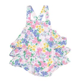 Angel Dear Angel Dear- Emma Floral Ruffle Sunsuit