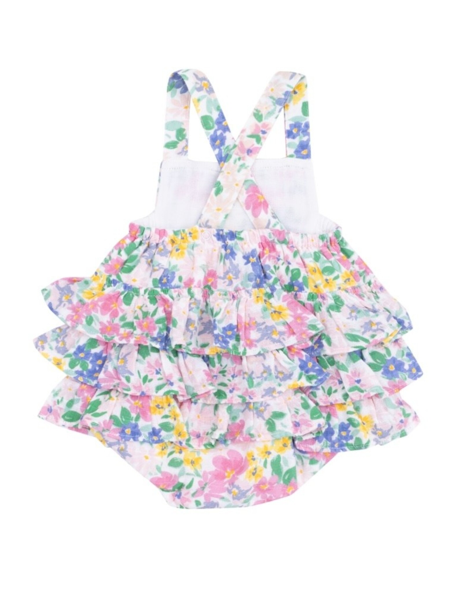 Angel Dear Angel Dear- Emma Floral Ruffle Sunsuit