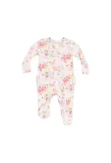 Angel Dear Angel Dear- Pick A Posy Two-Way Ruffle Zip Footie