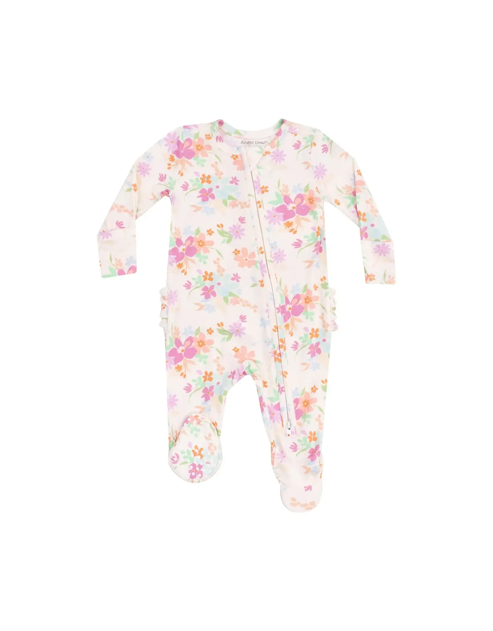 Angel Dear Angel Dear- Pick A Posy Two-Way Ruffle Zip Footie