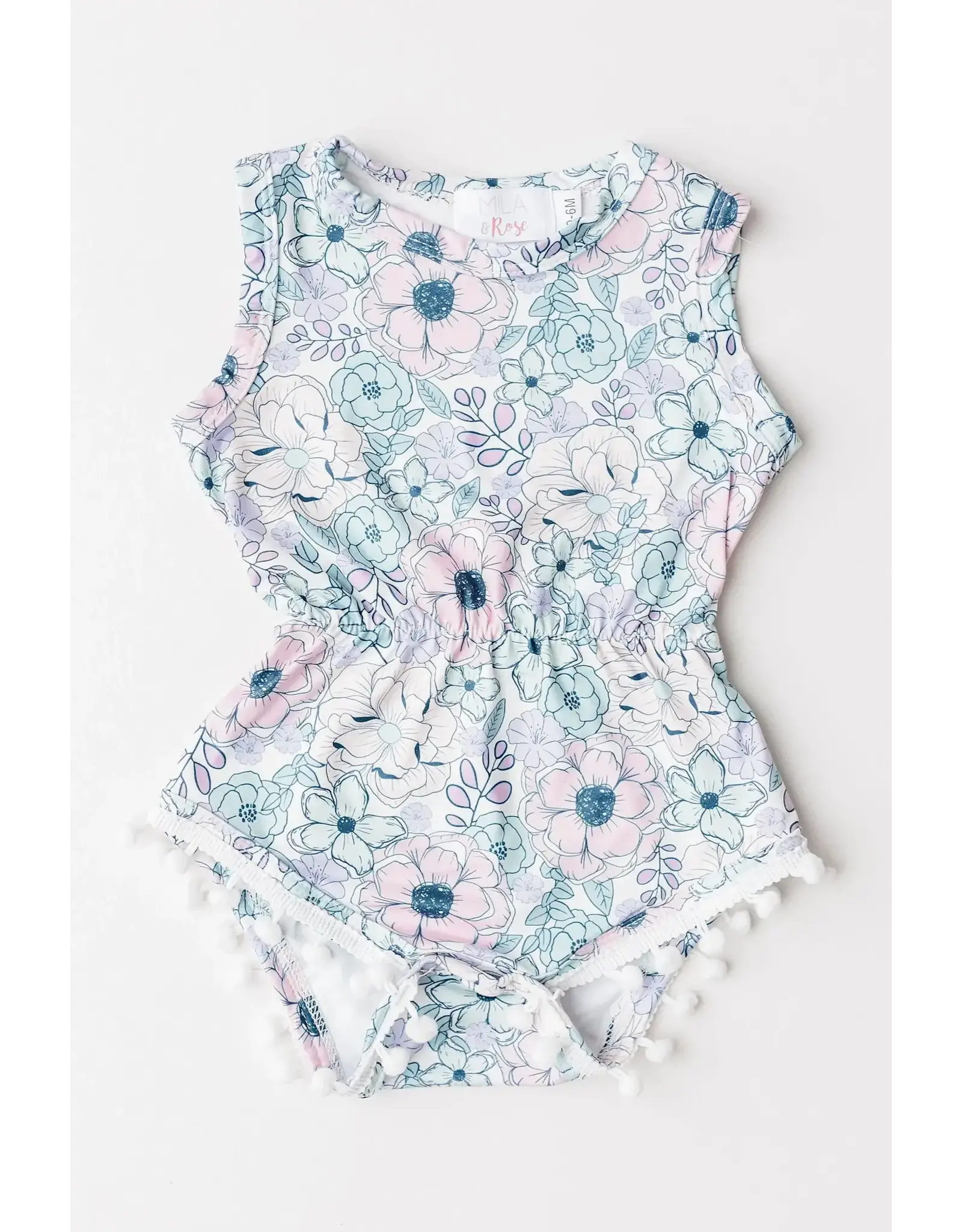 Mila & Rose Mila & Rose- Garden Grace Pom Pom Romper